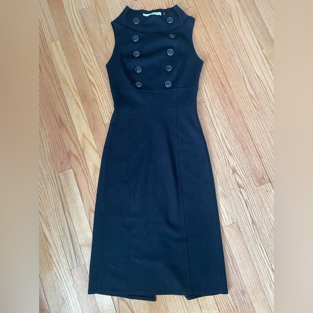 Super Cute Black 100% Felted Wool Sleeveless Dress